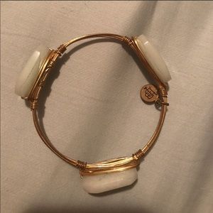 White & Gold Bourbon & Bow tie Bracelet